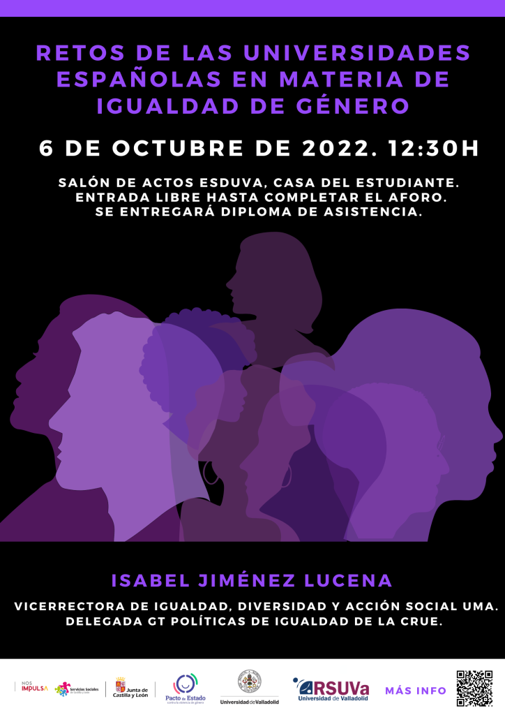 Cartel Retos de las Universidades Españolas en Materia de Igualdad de Género con Isabel Jiménez Lucena