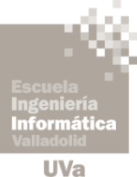 Logotipo de la Escuela de Ingeniería Informática de la UVa en el campus de Valladolid
